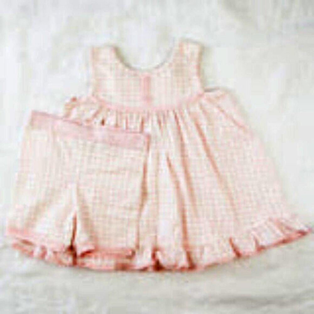 SweetHoney Pink Gingham Kids Matching Set